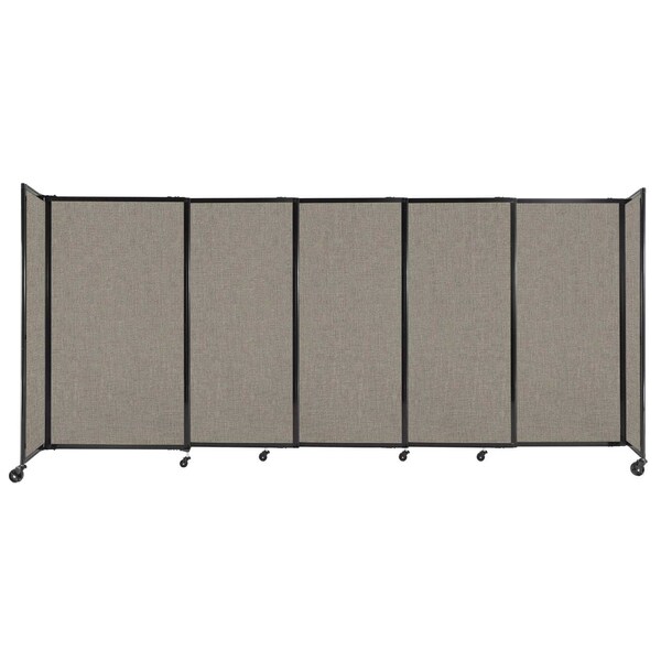 StraightWall Sliding Portable Partition 11'3" x 5' Warm Pebble Fabric